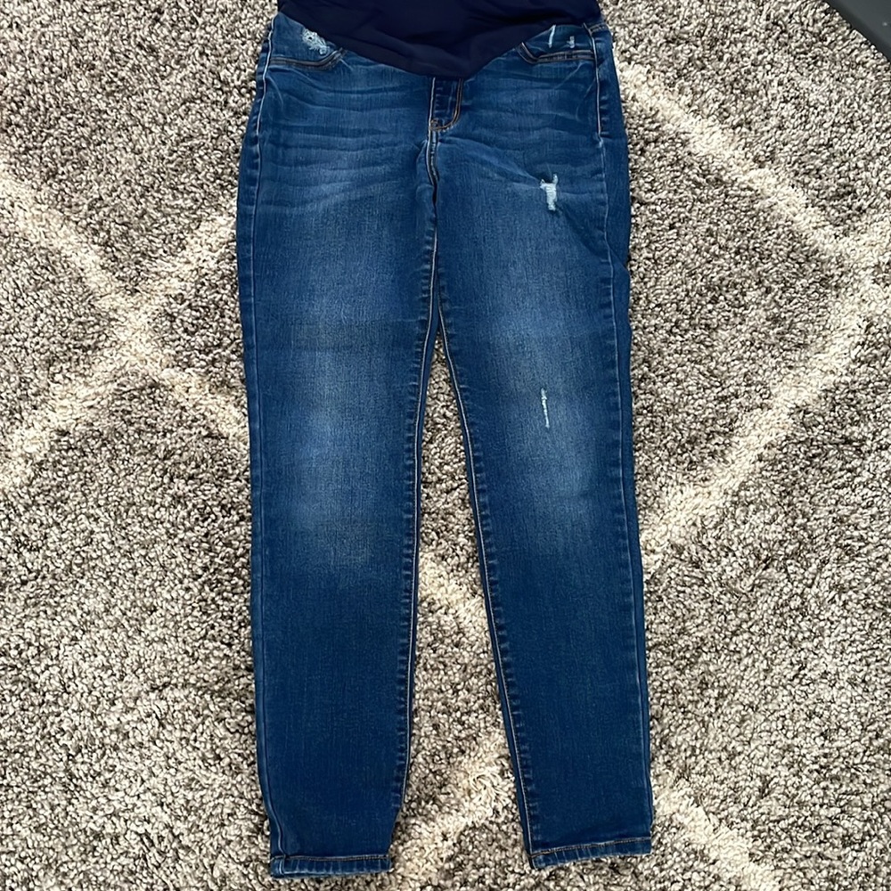 Pink blush maternity jeans